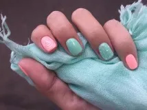 Mint manichiura - cu strasuri, Ombre, gradient (foto și video)