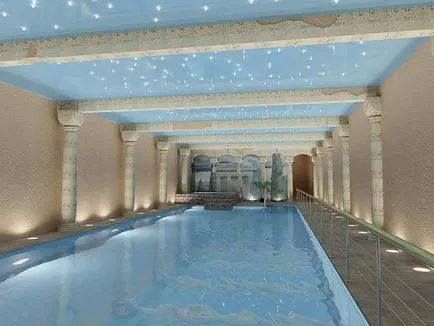 Plafoane întinse în piscina - Picture in interior