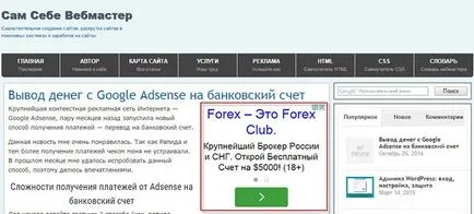 Как да инсталираме AdSense код и ЯН всичко статия WordPress, самият уебмастър