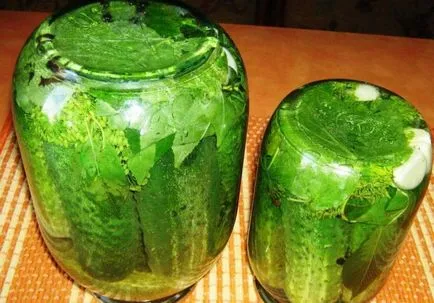 Uborka aszpirint recept téli ecetet literes üvegekbe, fotó, videó