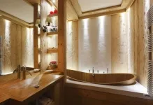Díszítő fürdőszoba fafurnért tábla, fotó, vízálló fa padló befejezni a