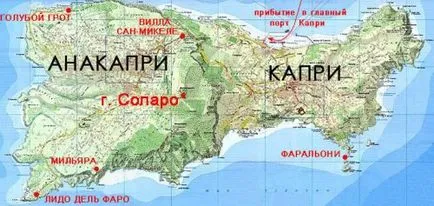 Capri - mit látni és csinálni Capri Olaszország térkép, látnivalók