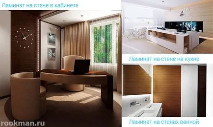 Decorarea pereților cu soluții pro laminat, modelul de selecție și orientări de instalare