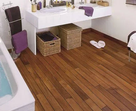 Díszítő fürdőszoba fafurnért tábla, fotó, vízálló fa padló befejezni a