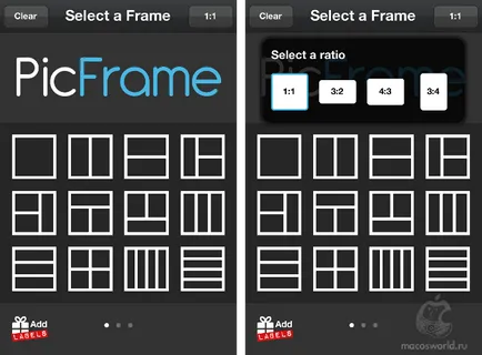 Picframe - fotó-kollázs iPhone és az iPad