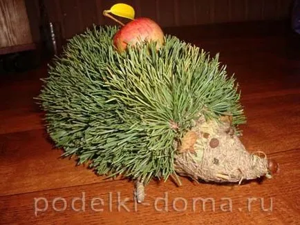 artizanat Hedgehog din materiale naturale, o cutie de idei și ateliere