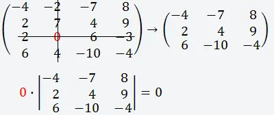 Un exemplu de calcul al determinantului