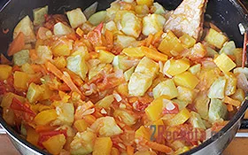 Ragu párolt zöldségek - lépésről lépésre recept fotók