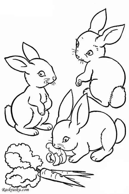 Оцветяване зайчета изтегляне и печат безплатно