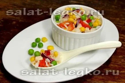 Saláta csirkével és kukorica recept paradicsommal