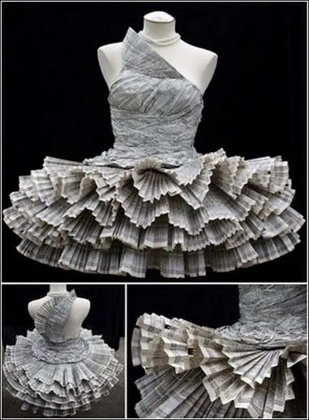 Cel mai frumos și neobișnuit rochie făcută din hârtie
