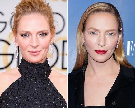 Scalpel sau un machiaj Uma Thurman a devenit de nerecunoscut