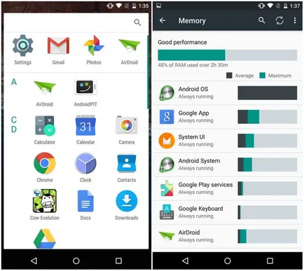 Összehasonlítás android m android nyalóka, mint az új verzió jobb