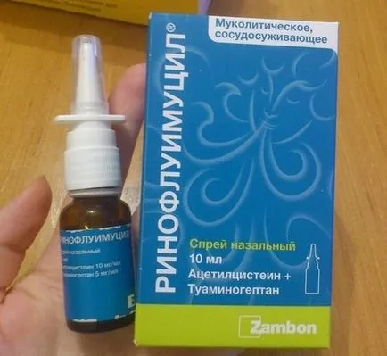 Spray nazal eficacitatea Rinofluimutsil în tratamentul sinuzitei, instrucțiuni de revizuiri manuale