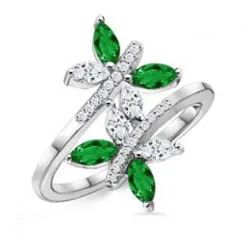 Stílusos ékszer smaragd gyűrű és gyűrűk