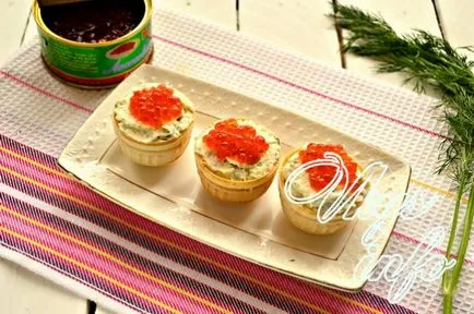 Tartlets cu rețete icre roșii cu fotografii