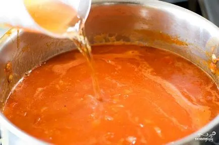 Доматена супа с боб - стъпка по стъпка рецепта със снимки на