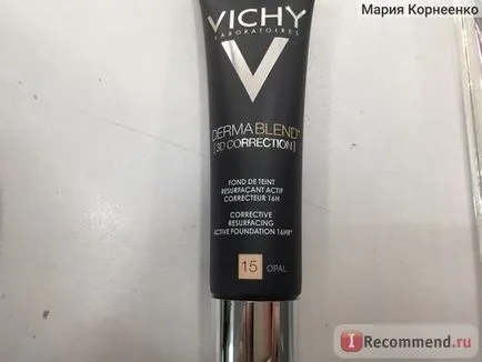 Fundația vichy Dermablend 3d corecție - «singura fundatie, teren de nivelare