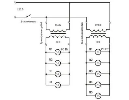 Transformator pentru lămpile cu halogen - selecție, calcul