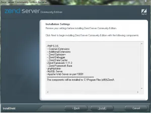 Instalarea ce serverul Zend (apache) pe ferestre