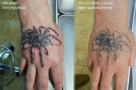 Îngrijire tatuaj după consiliere profesională naneseniya-
