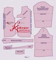 bluză de model „clasic cu un arc,“ 40-62, un model de bluze, veste, corsete, magazin pentru modele