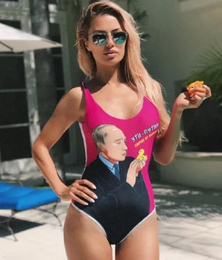 Viktoria Bonya încercați pe un costum de baie cu o imagine de Putin - cele mai recente știri de azi