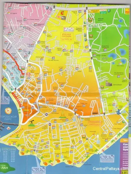 Minden Pattaya területén és azok elhelyezkedése a térképen