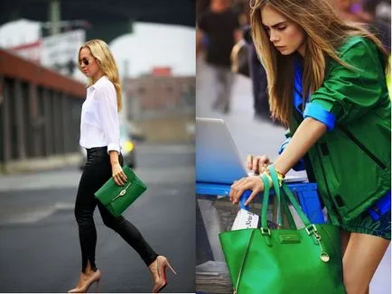 Zöld táska - a fő jellemzője a kép