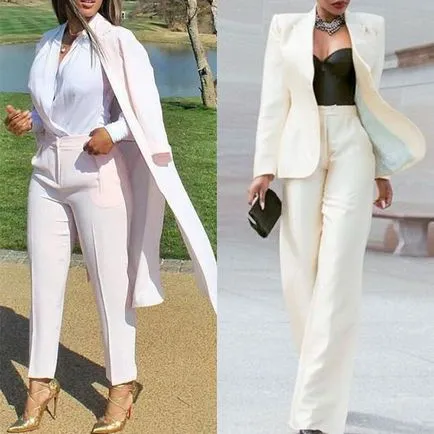 Femeile de afaceri și de birou costume alb 2017 fotografie imagini de pantaloni și fustă