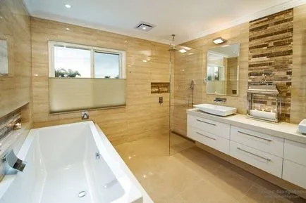 Красив дизайн на модерен интериор баня в модерен стил