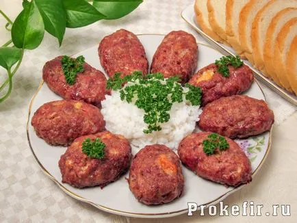 Zrazy hús és a sajt - lépésről lépésre recept fotók