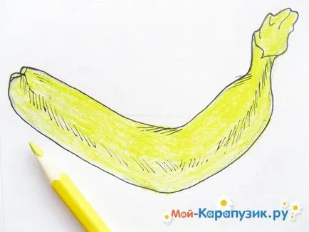 Banana desen treptată - cum să atragă un creion desen un măr de mere, treptat