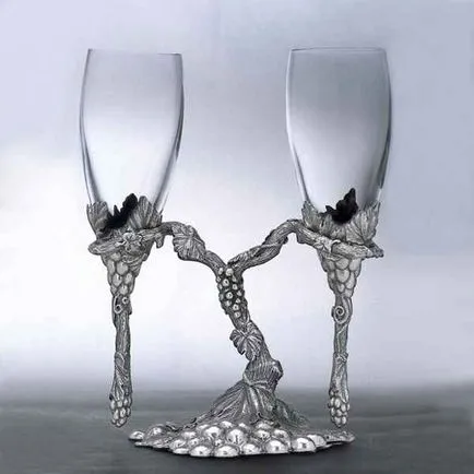 Чаши за шампанско - чаши за вино за пенливо вино - Crystal и стъкло Фото