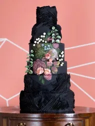 nunta negru prăjituri fotografii