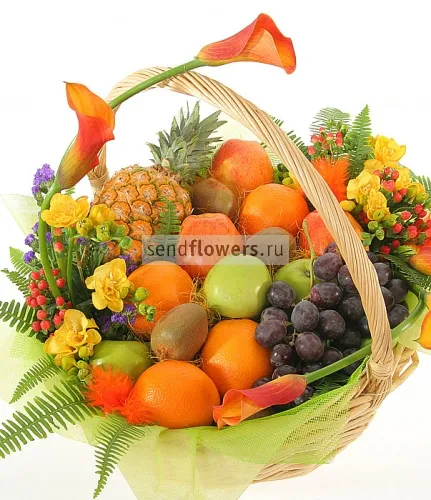 композиция от цветя плодове подарък