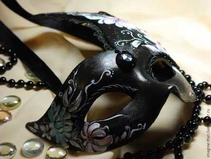Decor velencei maszkok festett Zhostovo stílus - tisztességes iparos - kézzel készített, kézzel készített