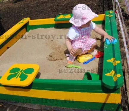Sandbox pentru copii cu mâinile lor, sezonul-operare