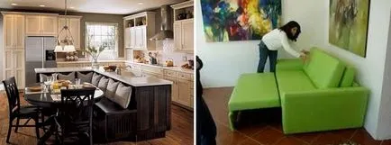 Разтегателен диван в кухнята с място за спане за малка кухня, снимка ъгъл детско легло с, видео
