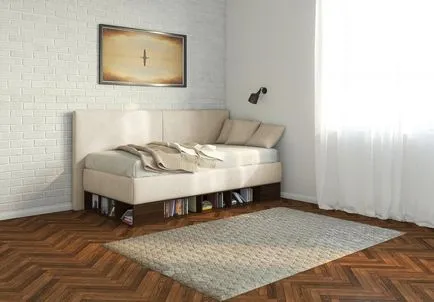 Sofa heverő sarok széles és alacsony backless, kanapé ortopéd matrac a gyerekszobában,