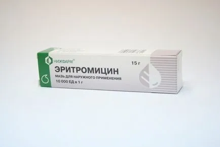 Еритромицин мехлем акне активни вещества, използване, противопоказания