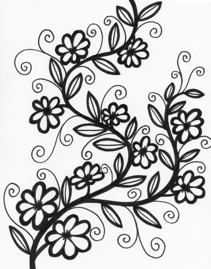 Schițe de flori desen, batic, și eu