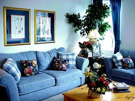 Kék nappali, lakberendezés, fotó, színes, színek, mind a tervezés és karbantartása a ház
