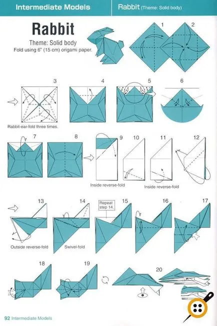 Efectuarea origami iepure - iepure vİdeolu curs de fabricare a hârtiei