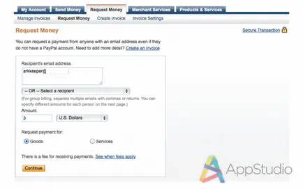 Как да се използва PayPal сметка при нас качи магазин - appstudio проект
