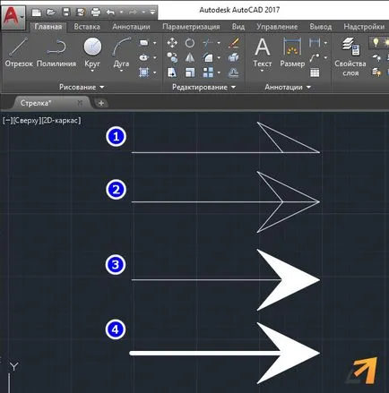 Hogyan készítsünk egy nyíl AutoCAD