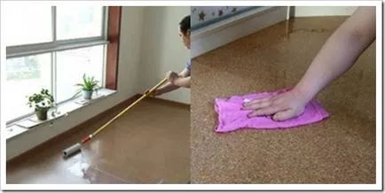 Hogyan törődik parafa padló tippeket, hogyan kell mosni, javítása és lakkozás parafa