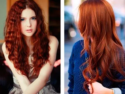 За да се поберат нюанси на червено цвят на косата - боядисани в червено, както и обратното