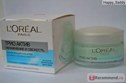 A krém-gél az arc L oreal Trio aktív frissességet normál és kombinált bőrre - «Loreal gél-krém