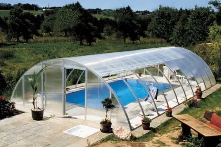 Покривът на плувния басейн в къщи, плъзгащи балдахин, Pavilion от поликарбонат